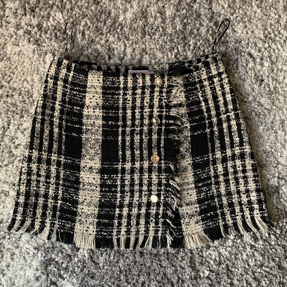Pink Lily Plaid Skirt
